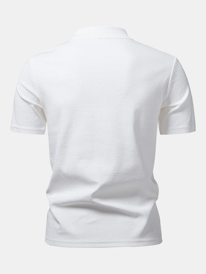 Textured Mock Neck T-Shirt