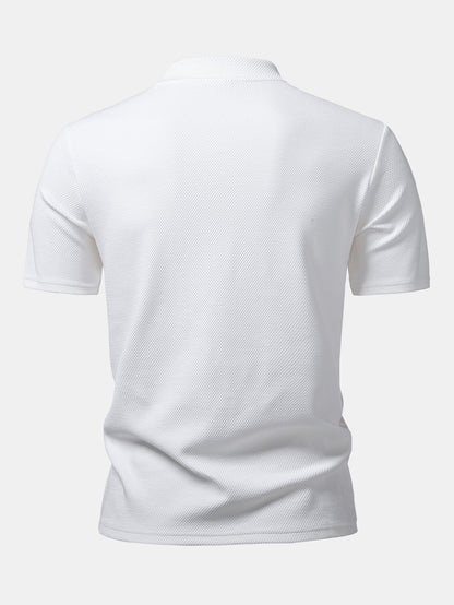 Textured Mock Neck T-Shirt