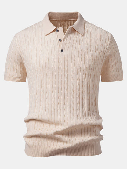 Twisted Jacquard Knit Polo
