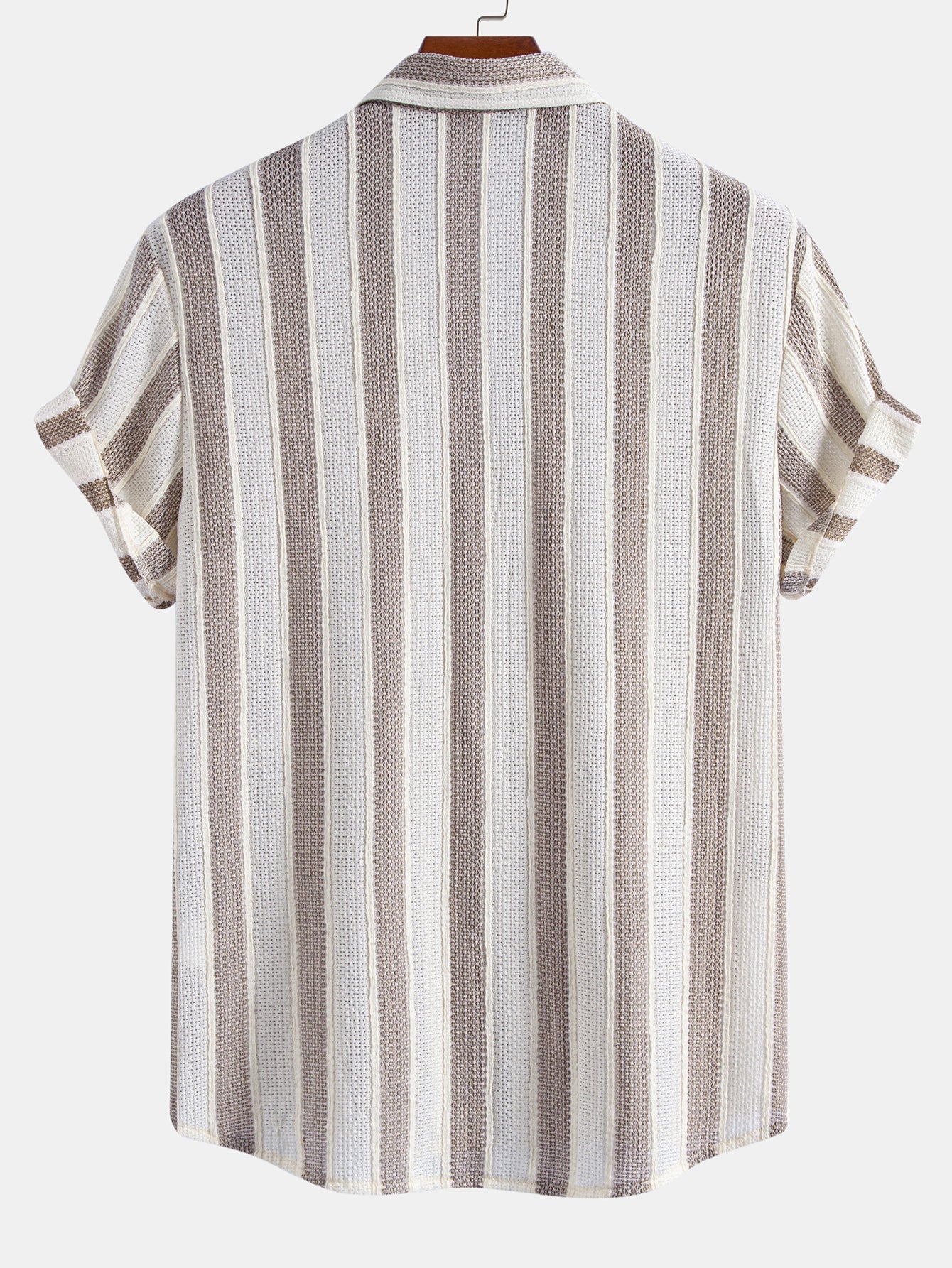 Textured Striped Button Up Shirt