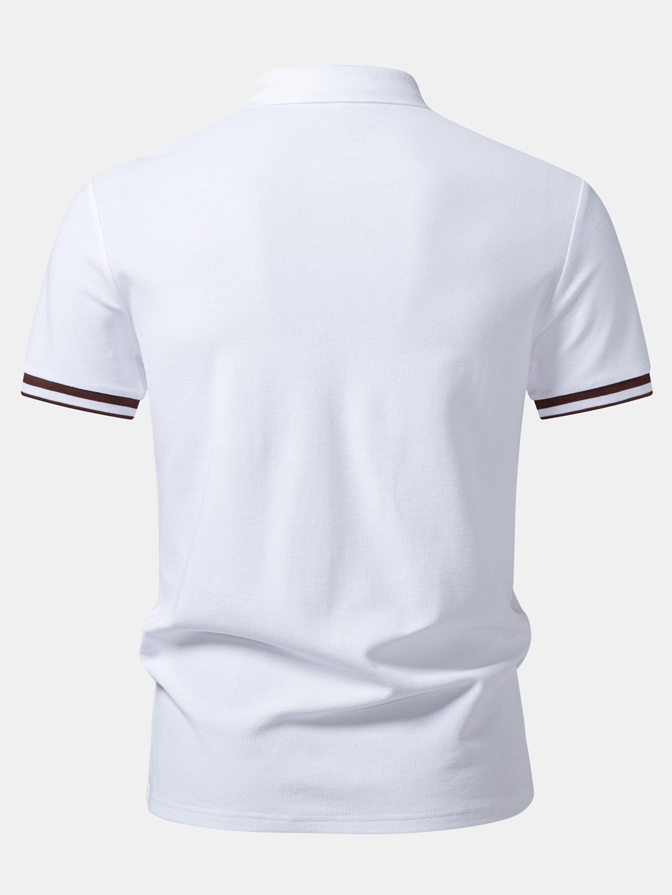 Contrast Trim Zipper Polo
