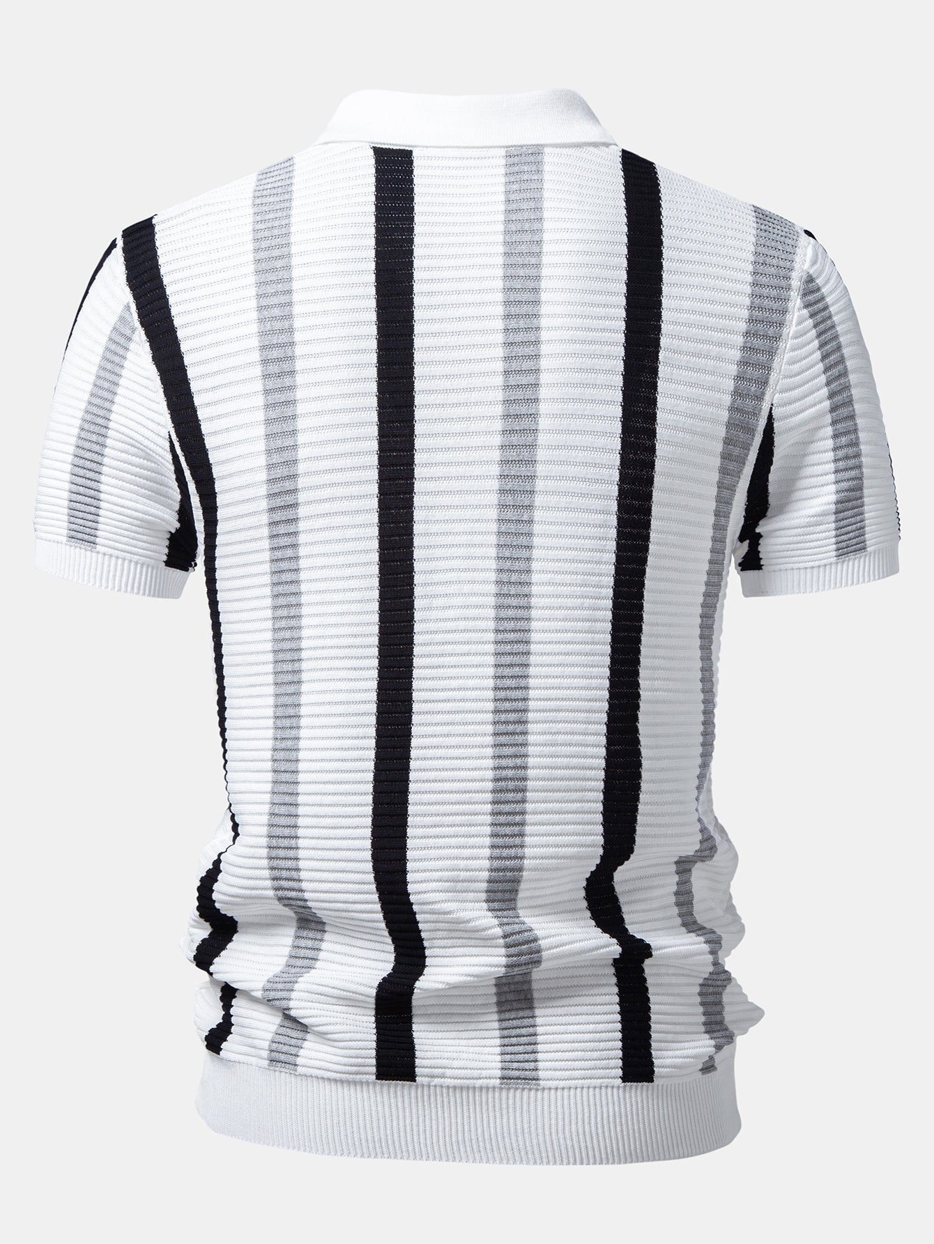 Stripe Textured Knit Polo
