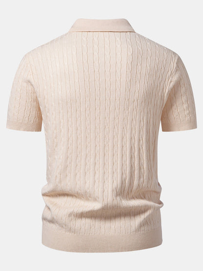 Twisted Jacquard Knit Polo
