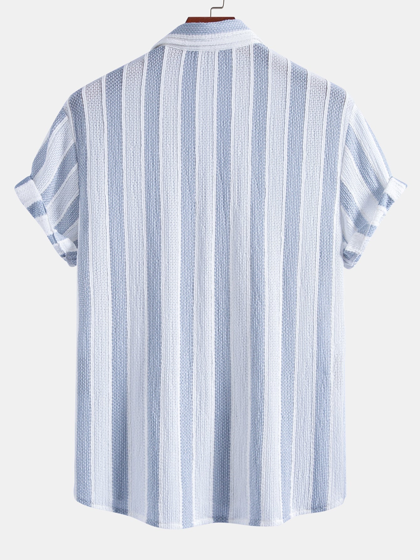 Textured Striped Button Up Shirt