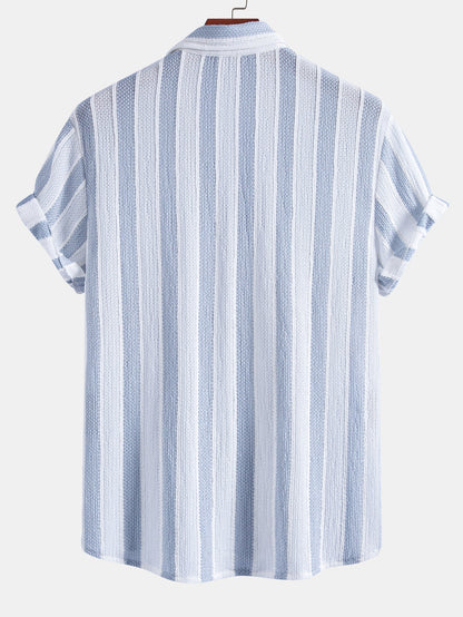 Textured Striped Button Up Shirt