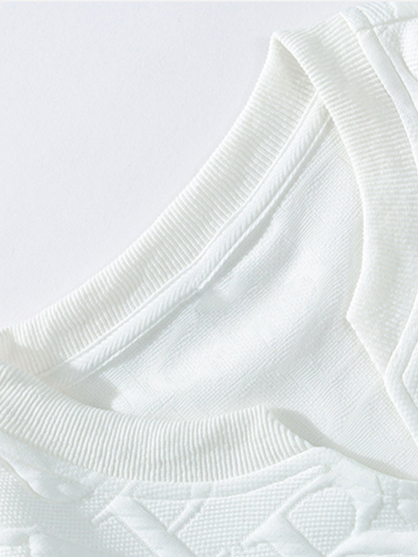 Letter Jacquard V Neck T-Shirt