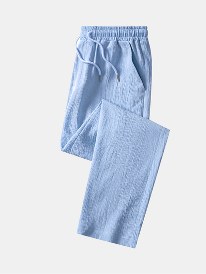 Crinkle Textured Straight Leg Pants