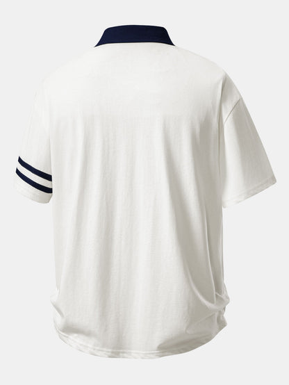 Relax Fit Milano Print Contrast Collar Polo Shirt