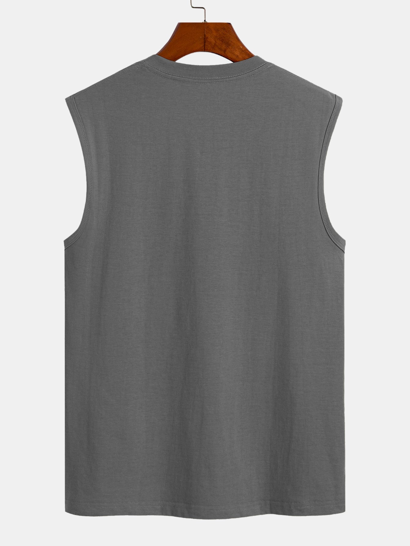 Solid Cotton Sleeveless T-Shirt