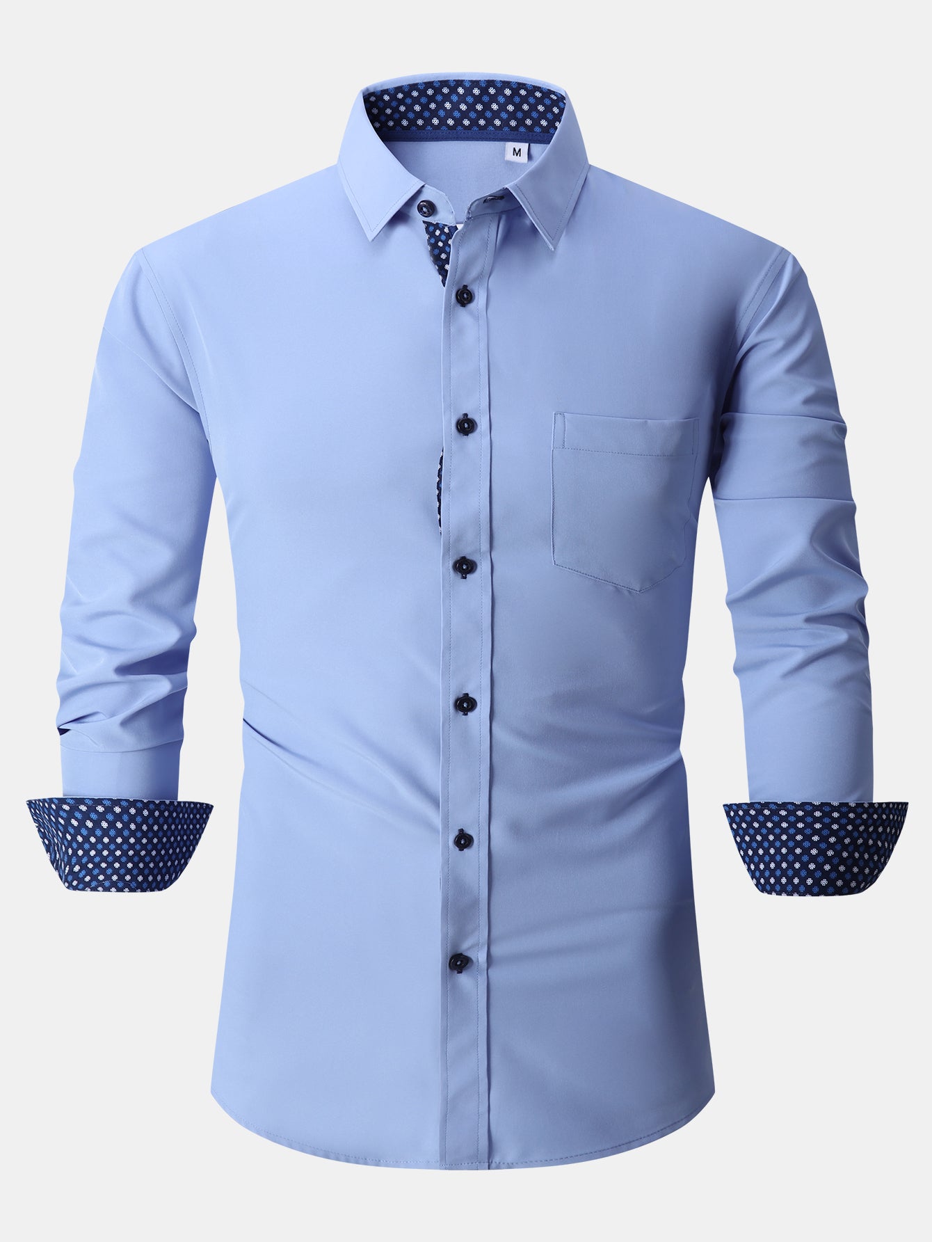 Long Sleeve Contrast Dress Shirt