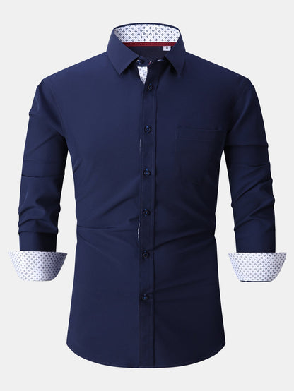 Long Sleeve Contrast Dress Shirt