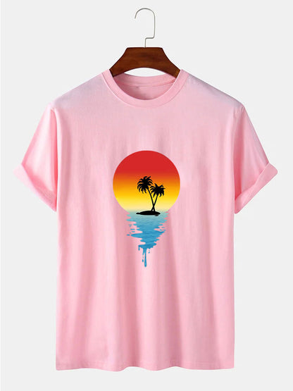 Sea Palm Tree Print T-Shirt