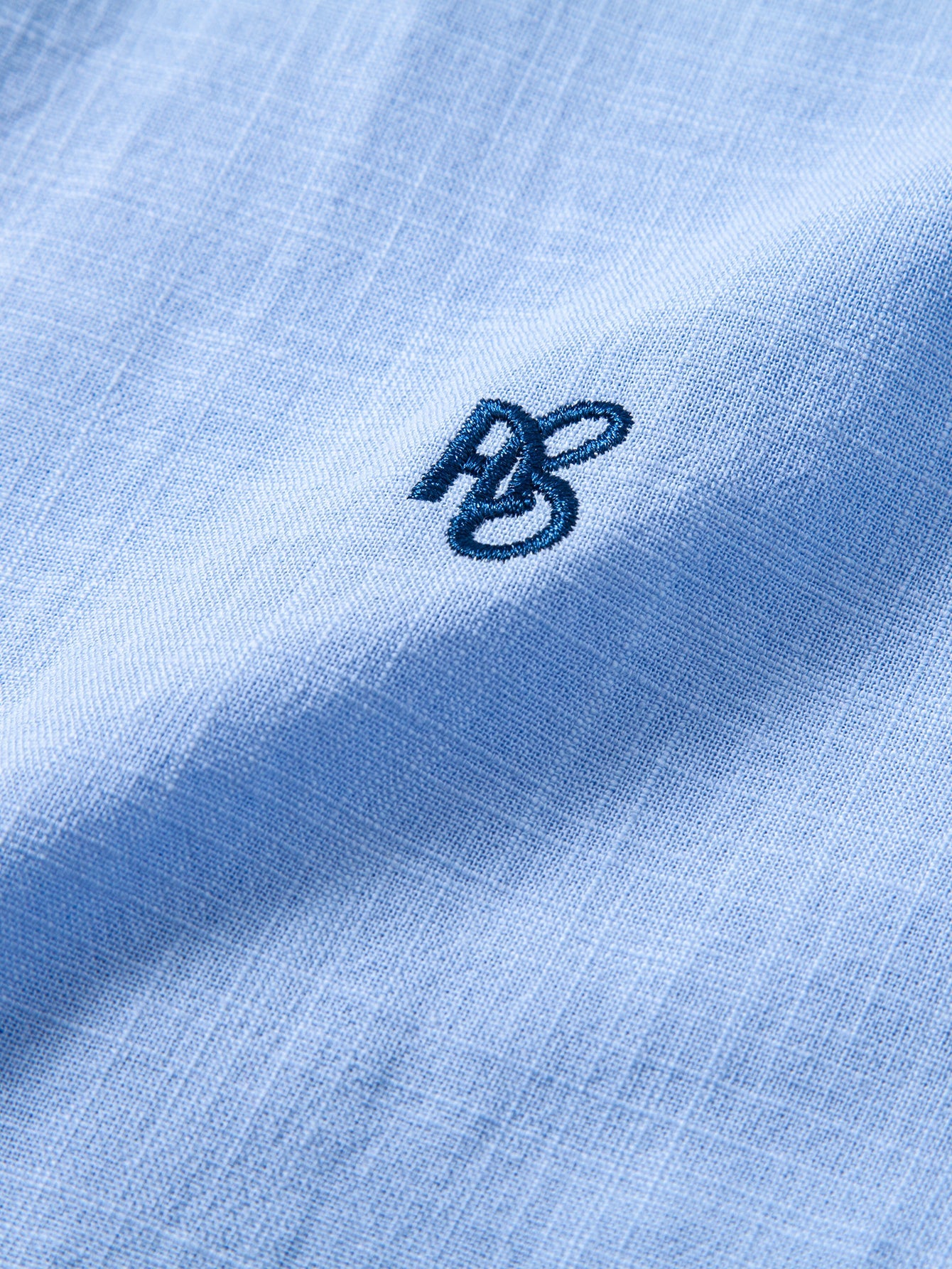 Short Sleeve Linen Look Stand Collar Shirt