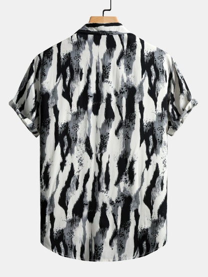 Brushstroke Print Button Up Shirt