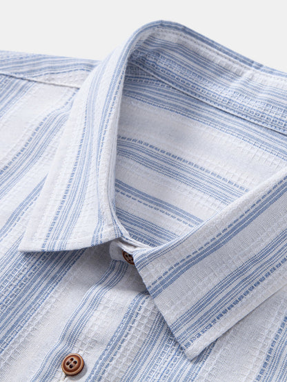 Stripe Linen Look Button Up Shirt
