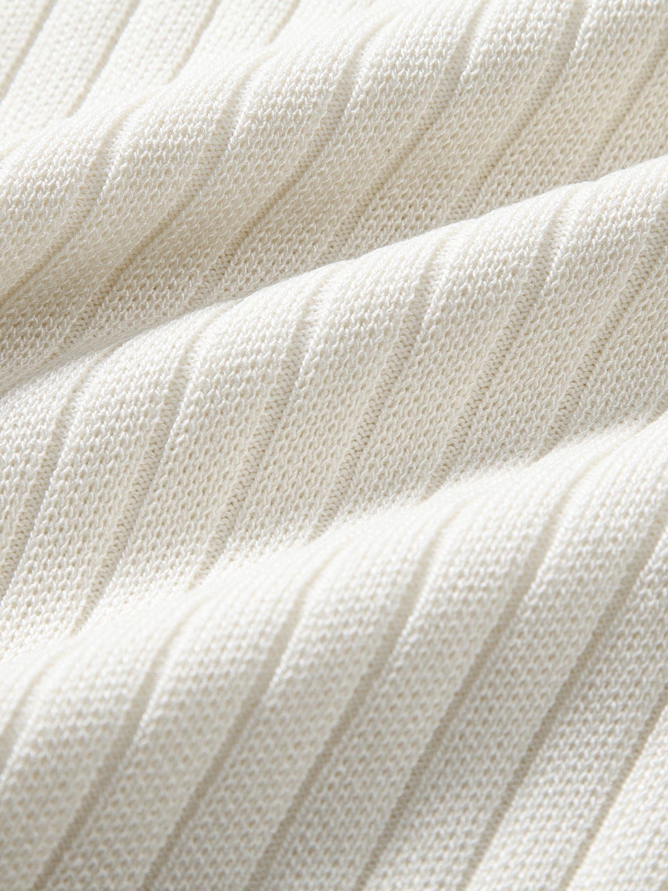 Ribbed Mock Neck Knit T-Shirt