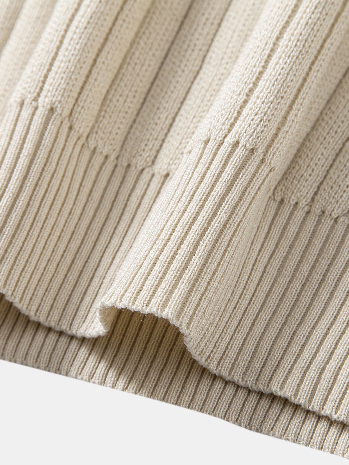 Ribbed Quarter Zip Knit Polo