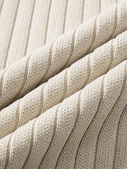 Ribbed Quarter Zip Knit Polo
