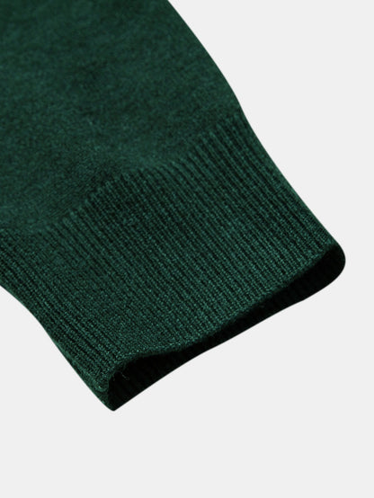 Long Sleeve Color Block Knit Polo Shirt