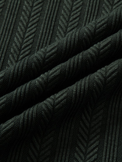 Textured Zipper Polo