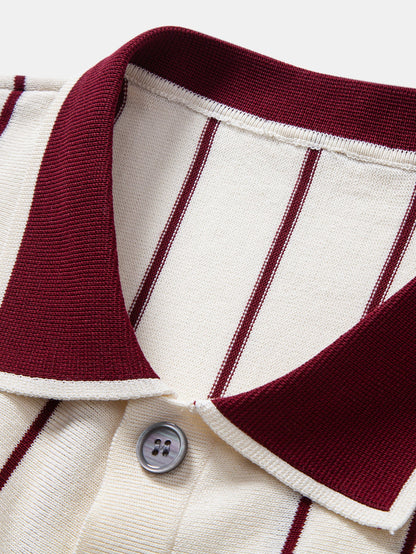 Stripe Button Up Knit Shirt