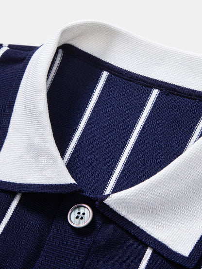 Stripe Button Up Knit Shirt
