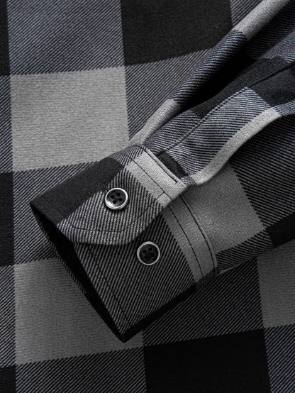 Flannel Fleece Lined Hooded Shirt