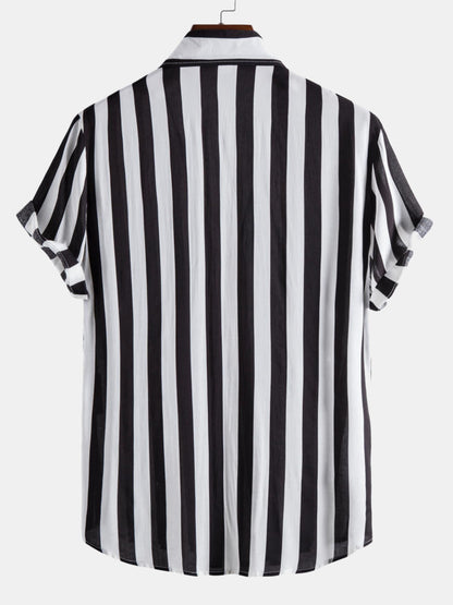 Wide Stripes Stand Shirts