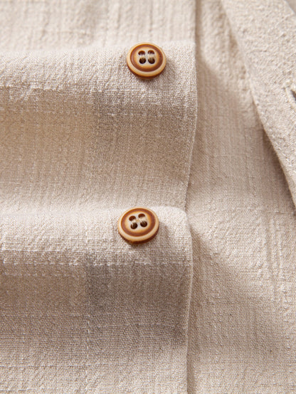 Linen Look Textured Hooded Shirt
