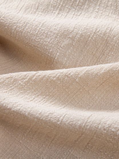 Linen Look Textured Hooded Shirt