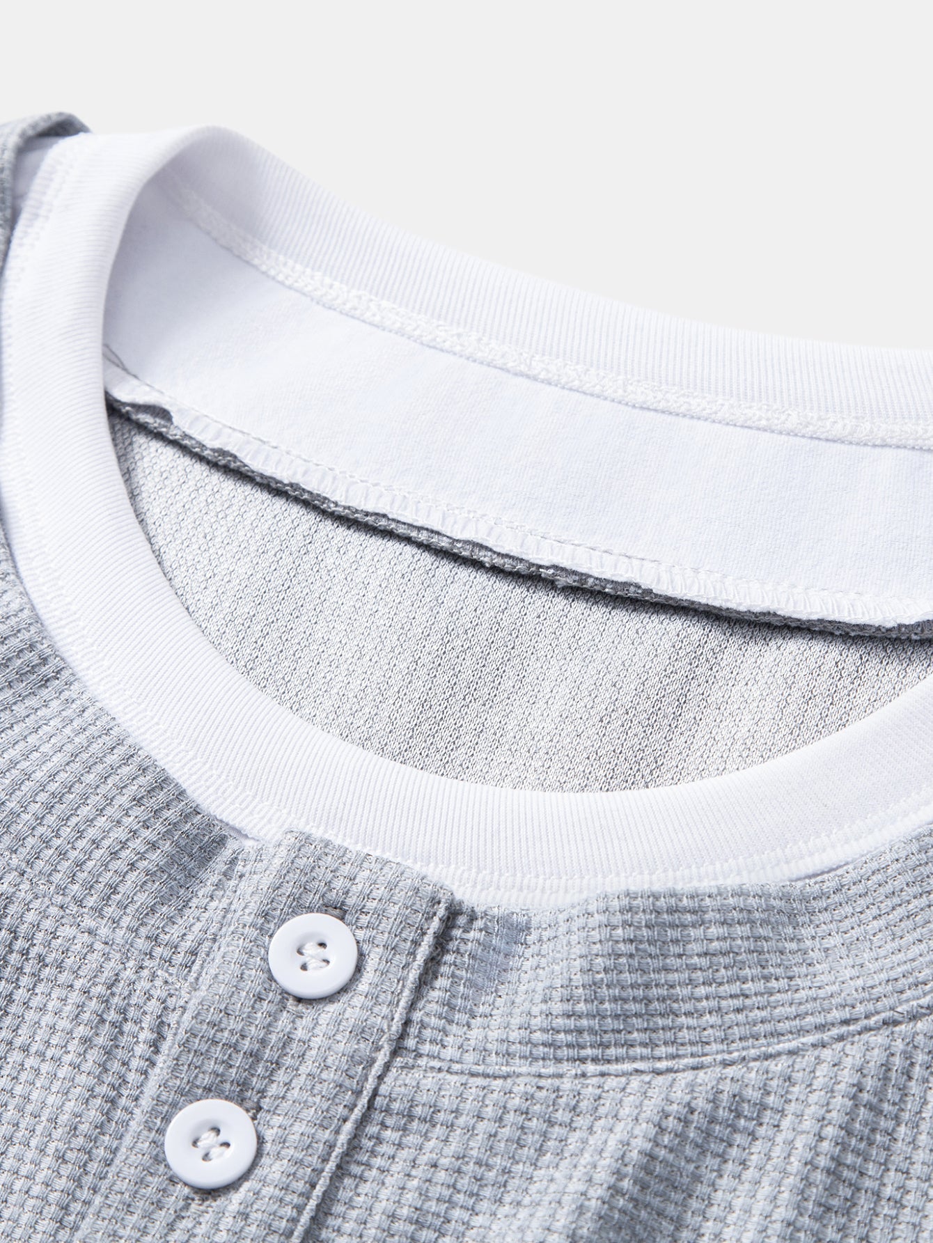 2 In 1 Henley Collar Waffle T-Shirt