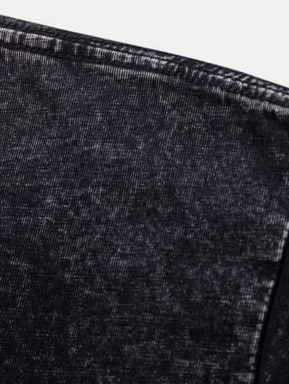 Basic Washed Distressed Drop Shoulder Oversize T-Shirt