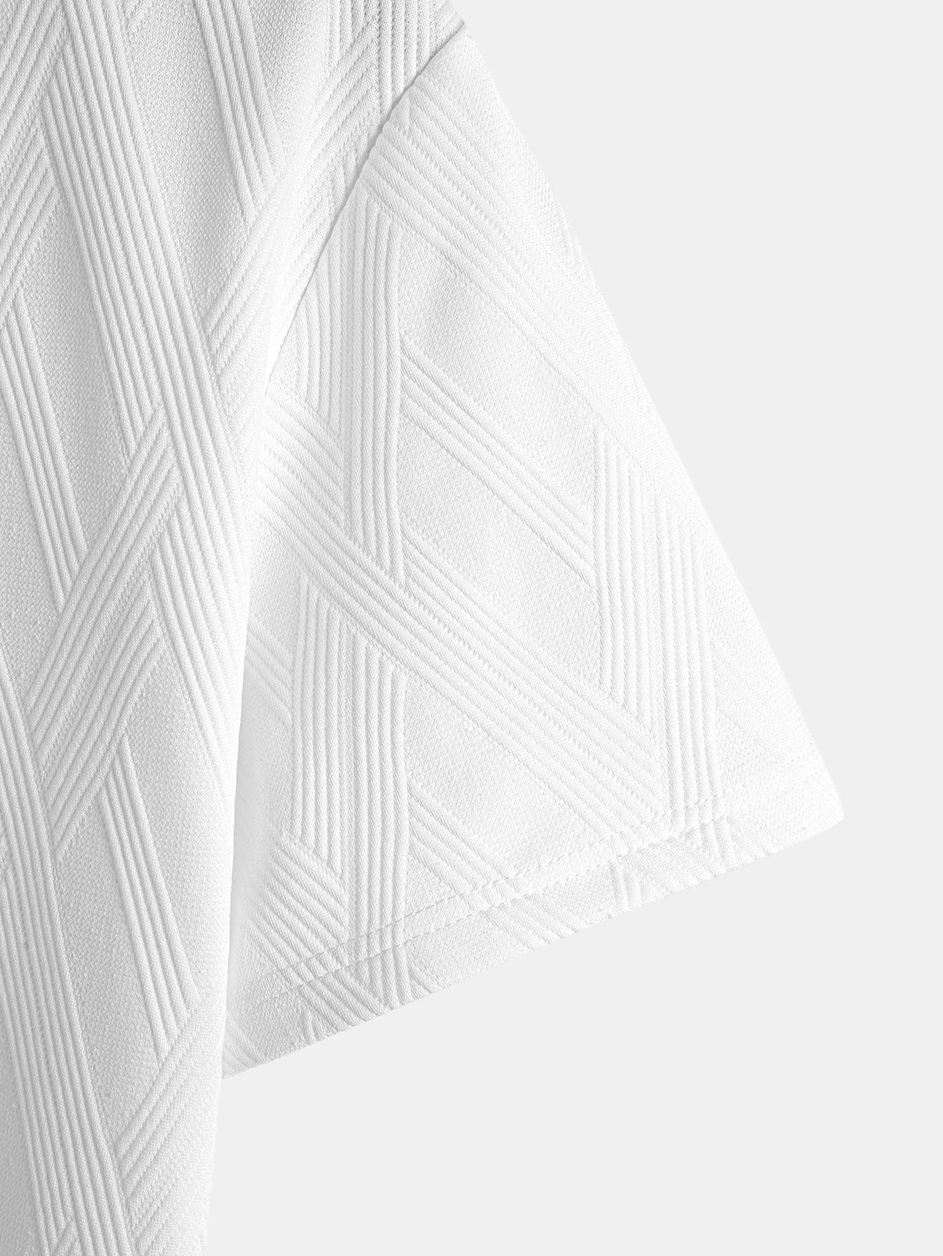 تي شيرت بقصة قوس من قماش جاكار ماسي