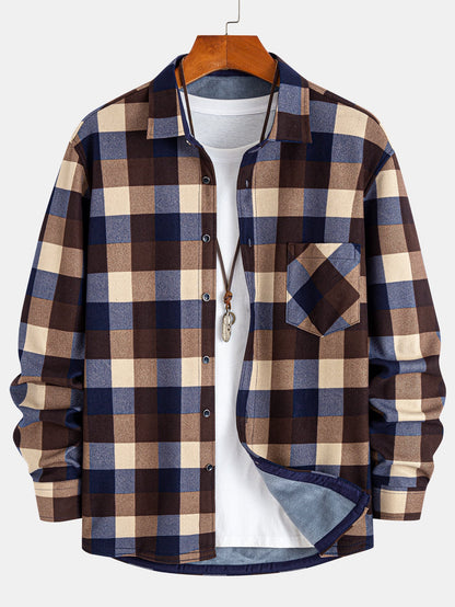 Flannel Fleece Lined Plaid Shirt