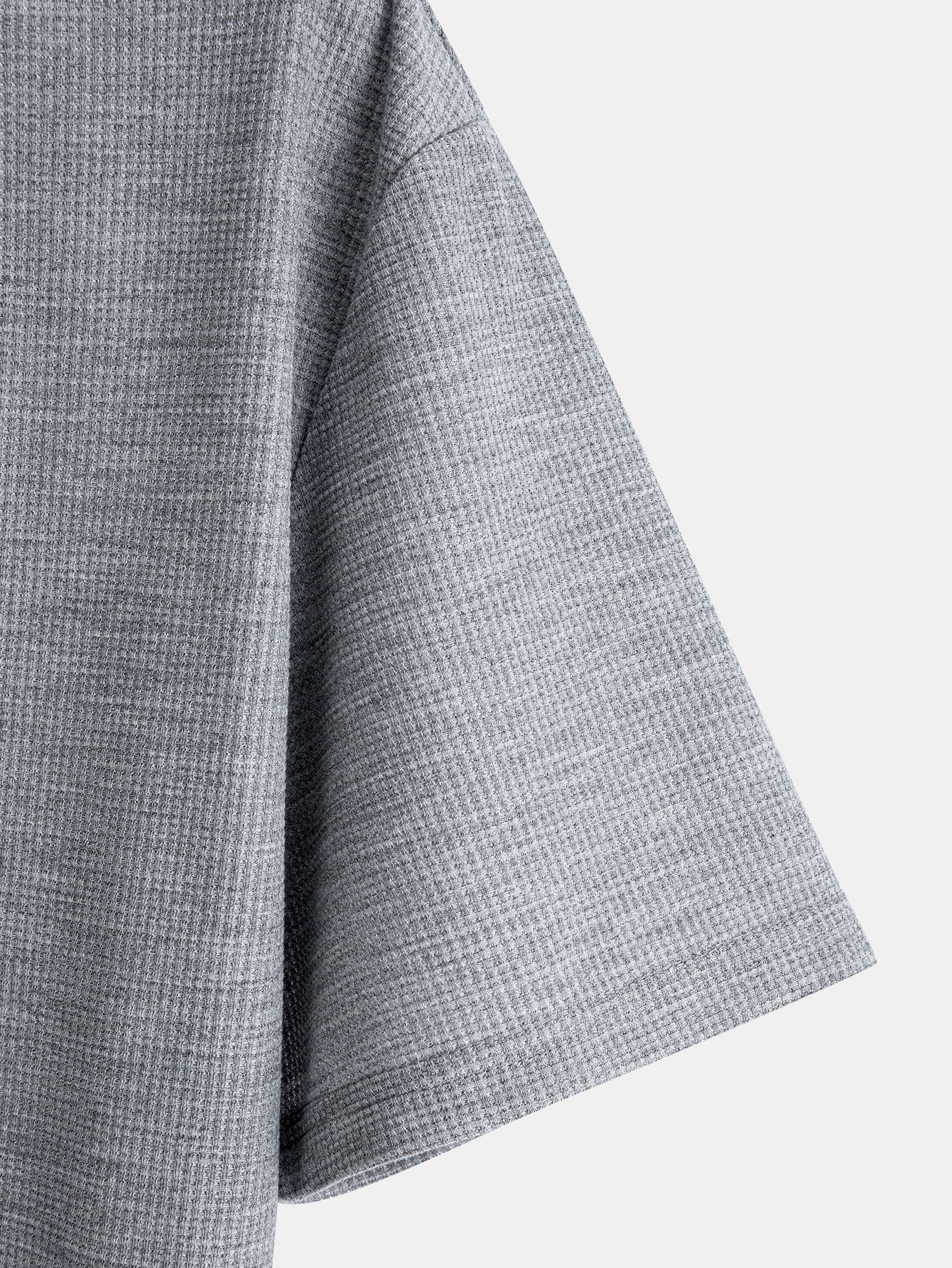 Relax Fit 2 In 1 Notched Collar Waffle T-Shirt