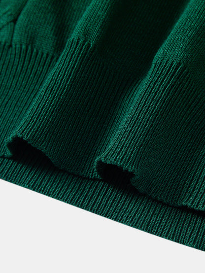Contrast Trim Twisted Jacquard Knit Polo