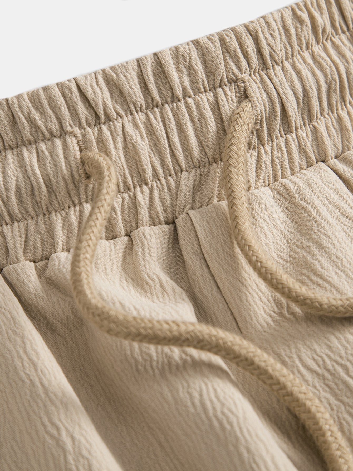 Crinkled Textured Drawstring Shorts