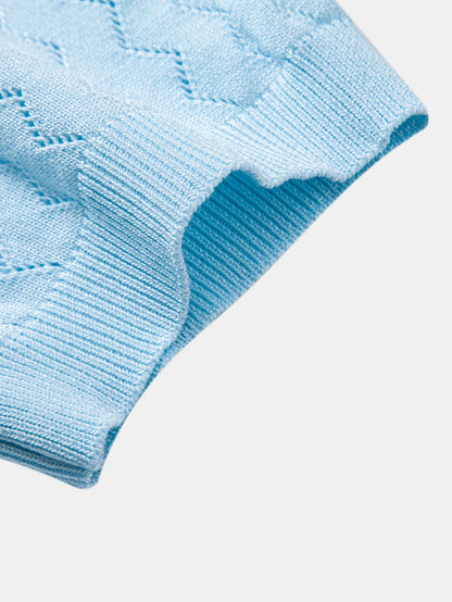 Zig Zag Open Knit  Polo