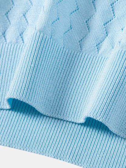 Zig Zag Open Knit  Polo