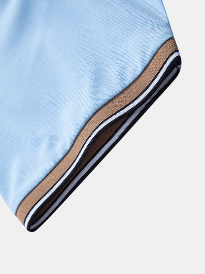 Contrast Striped Collar Polo