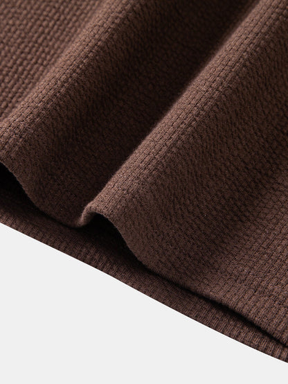 Ribbed Mock Neck T-Shirt