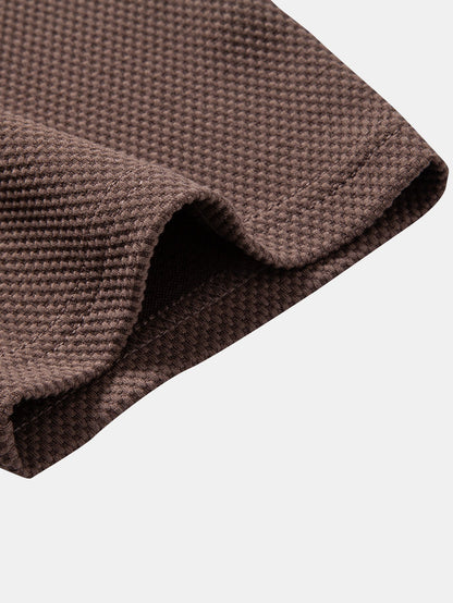 Textured Mock Neck T-Shirt