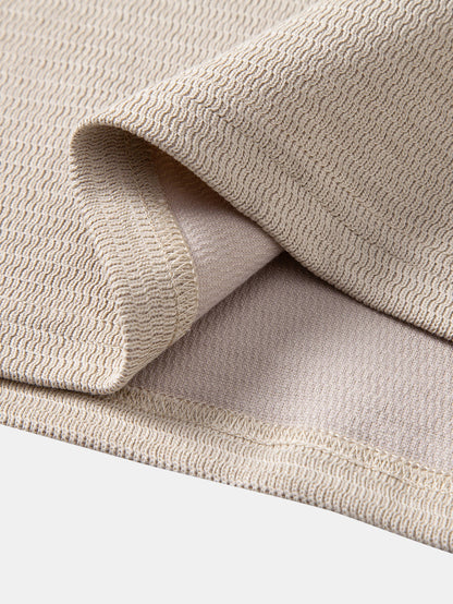 Textured Mock Neck T-Shirt