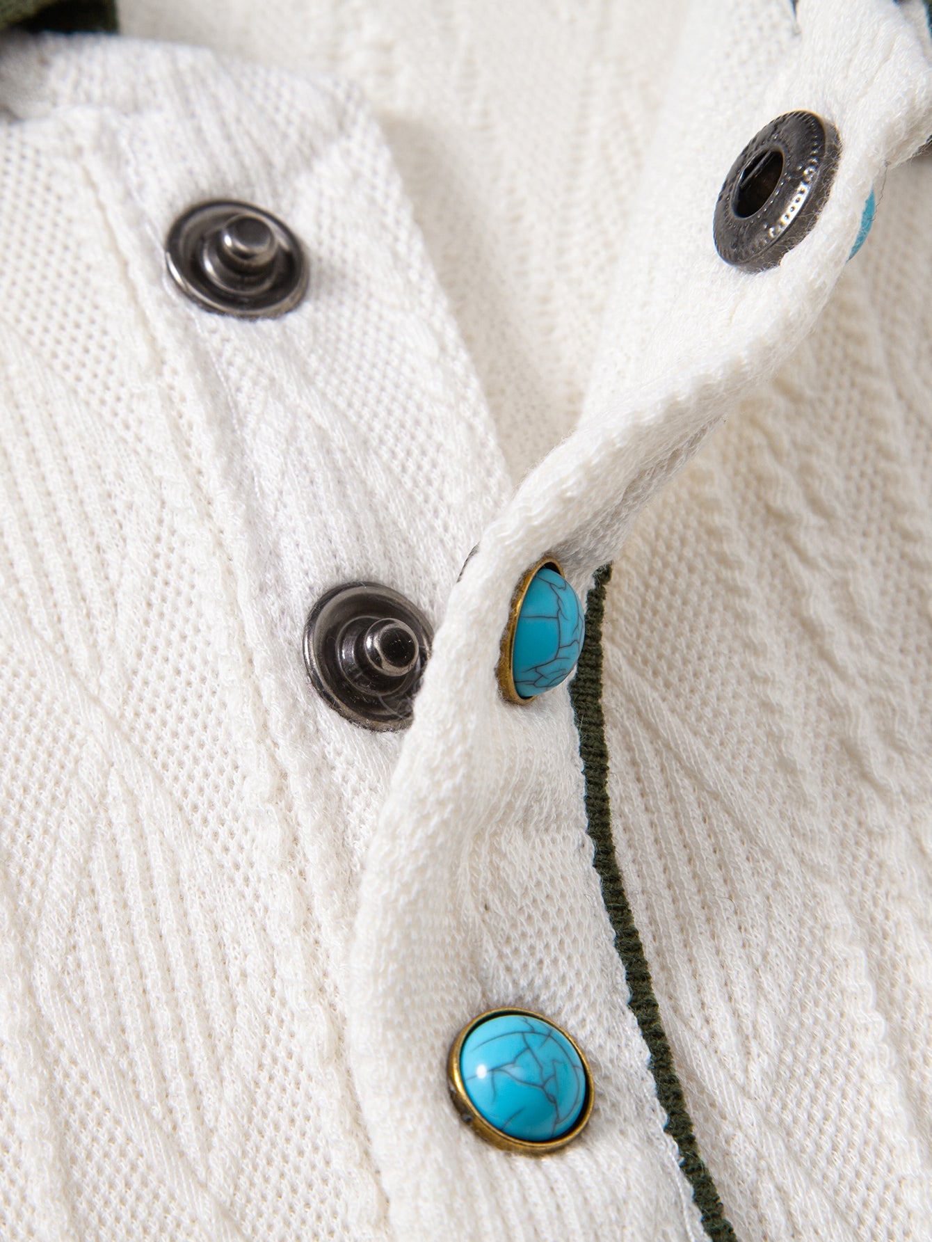 Contrast Collar Geometric Jacquard Knit Polo