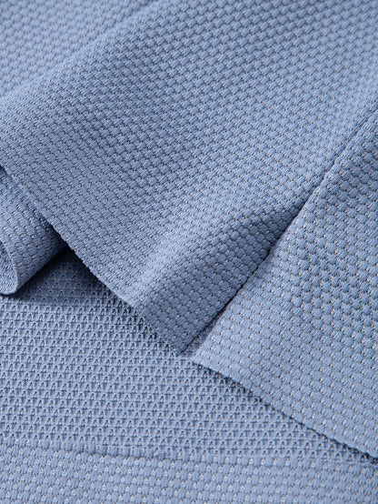 Pineapple Textured Zipper Polo