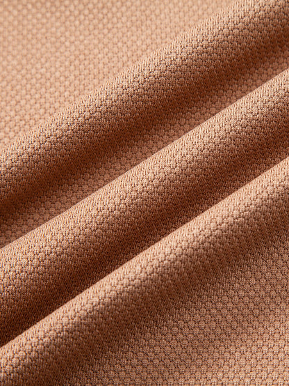 Textured Zipper Polo