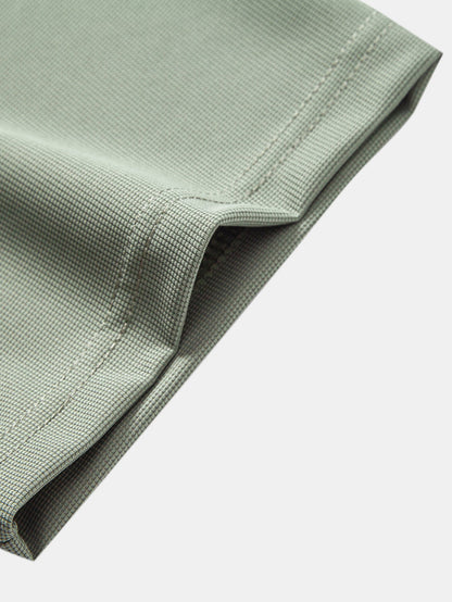 Textured Zipper Polo