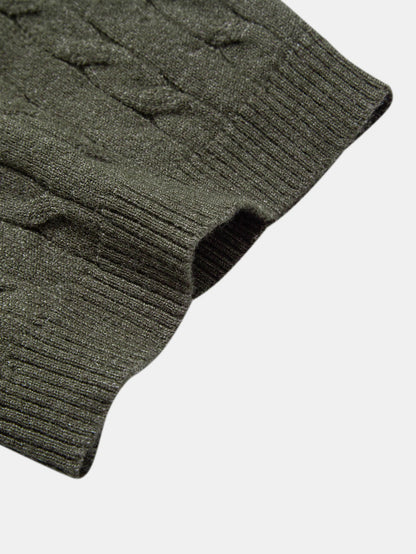 Twisted Jacquard Crew Collar Knit T-Shirt