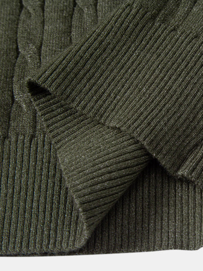 Twisted Jacquard Crew Collar Knit T-Shirt
