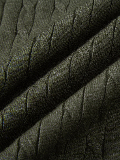 Twisted Jacquard Crew Collar Knit T-Shirt